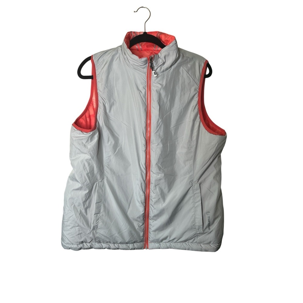 SUNICE‎ Reversible Gorpcore Puffer Vest Size XL Gray Orange Outdoors Hiking Golf
